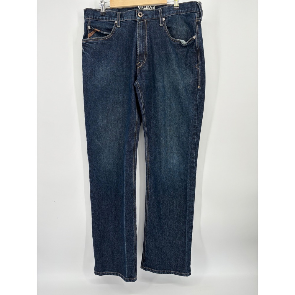 Ariat M4 Hansen Relaxed Boot Cut Jeans Mens 36x34 Blackstone Dark Wash 10044027